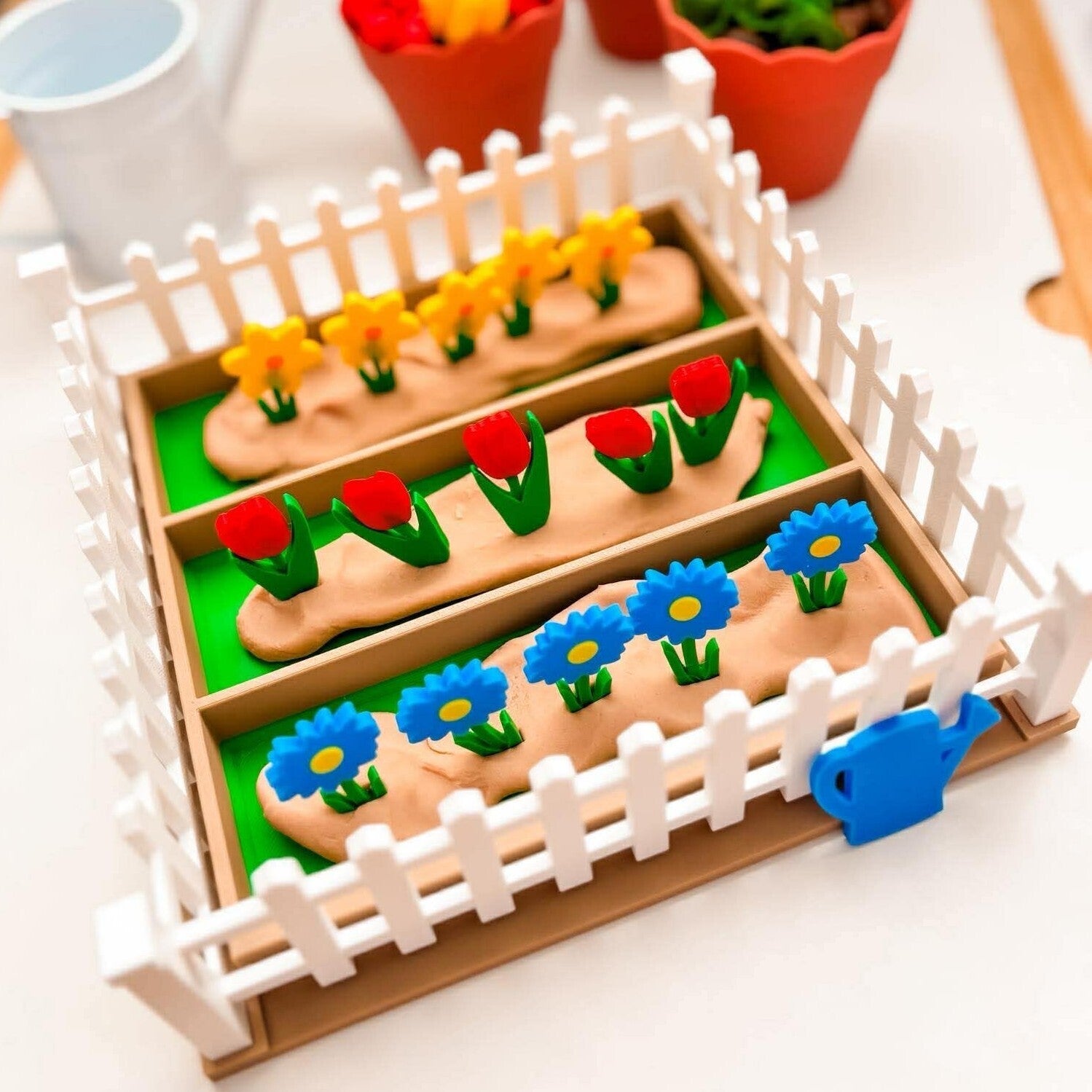 Çiçek Bahçesi duyusal oyun seti – Montessori ince motor oyuncağı, ekransız oyun